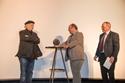 (v.l.) Filmemacher Kuno Bont, Paul Schlegel Präsident des Vereins Liechtenstein-Werdenberg und Jakob Büchel