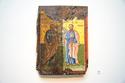 Die Apostel Petrus und Paulus, Griechisch, 19. Jh., 38.5 x 28.8 cm Tempera auf Kreidegrund, zur Hälfte gereinigt