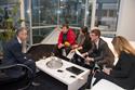 Ottmar Hitzfeld bei Delta Möbel in Haag mit Medienvertretern der Region