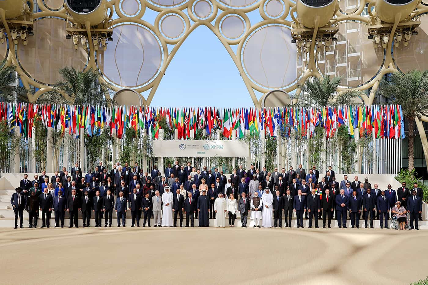 Familienporträt der Staats- und Regierungschefs anlässlich der Eröffnung des World Climate Action Summit an der COP28 am 1. und 2. Dezember 2023 in Dubai. (Quelle: COP28)