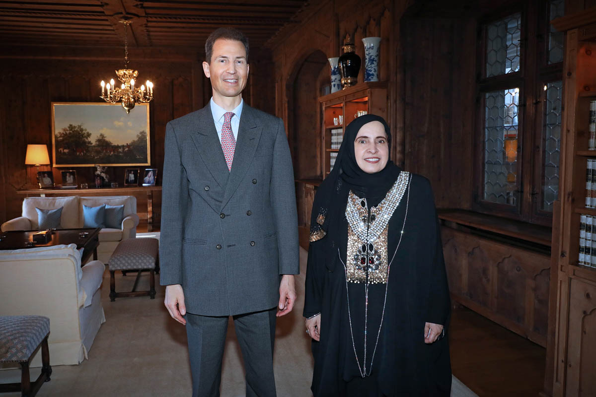 S.D. Erbprinz Alois von und zu Liechtenstein und I.E. Hissa Abdulla Ahmed Alotaiba, Botschafterin der Vereinigten Arabischen Emirate