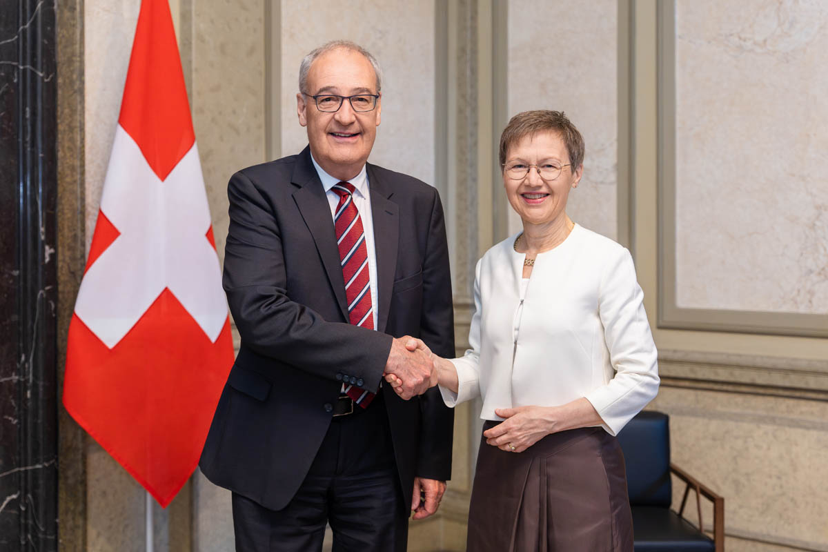 Treffen mit Bundespräsident Guy Parmelin und Finanzministerin Karin Keller-Sutter sowie hochrangigen Vertreterinnen und Vertretern der Schweiz