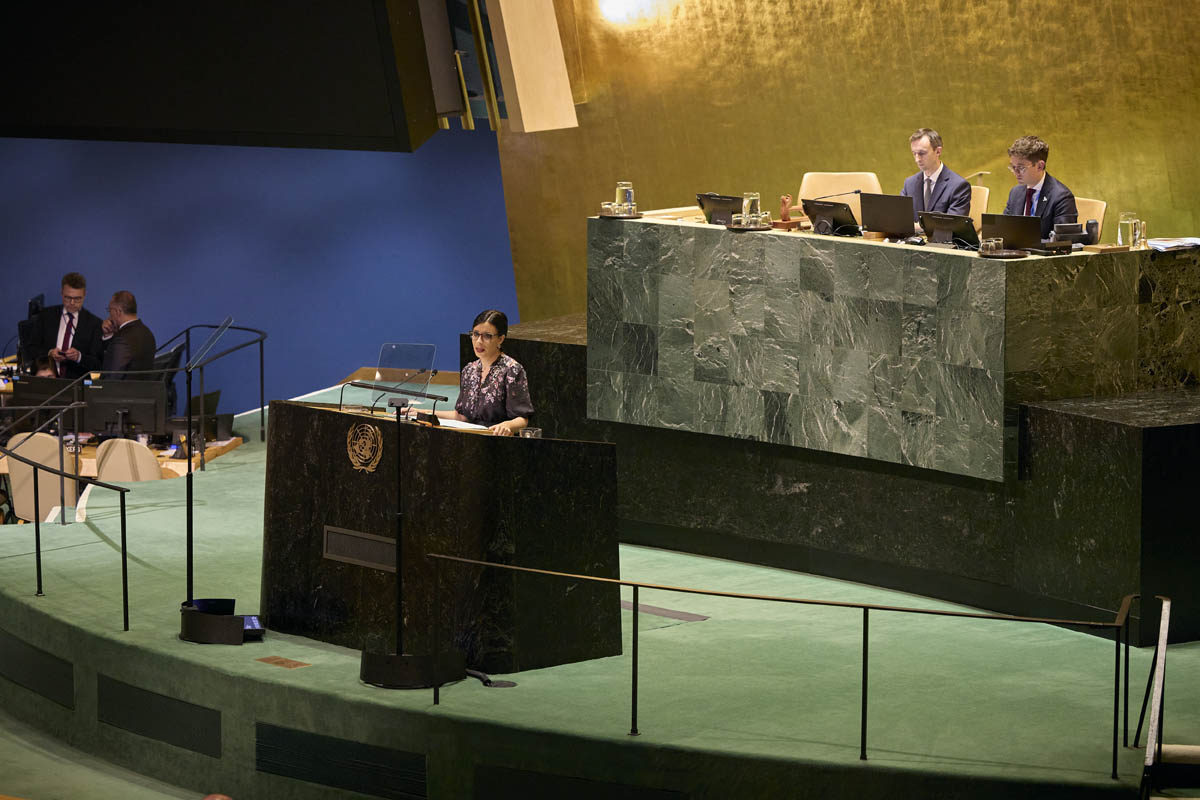 Aussenministerin Dominique Hasler erinnert an Friedensmandat der UNO