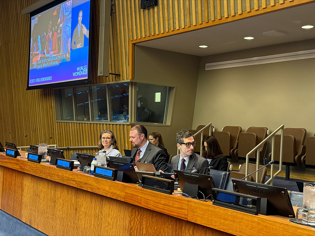 Regierungsrat Emanuel Schädler nimmt an UN-Frauenrechtskommission in New York teil. (Quelle: IKR)