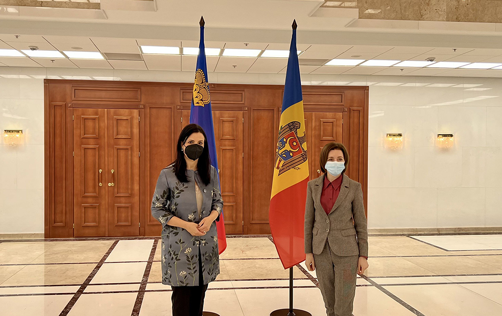 Regierungsrätin Dominique Hasler besucht die Republik Moldau und bekräftig Liechtensteins Solidarität