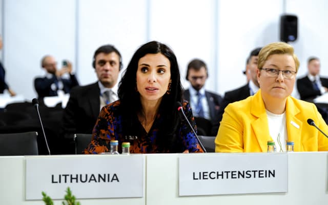 In ihrer Rede ging Regierungsrätin Dominique Hasler auf die gemeinsamen Ziele und Werte des Europarats und der OSZE ein: Demokratie, Menschenrechte und Rechtsstaatlichkeit. (Quelle: OSZE)