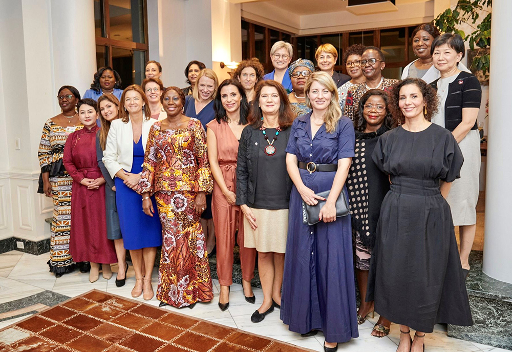 Die Aussenministerinnen beim traditionellen Abendessen in der Liechtenstein Residenz