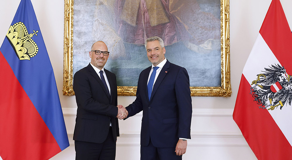 Regierungschef Risch zum Arbeitsgespräch bei Bundeskanzler Nehammer