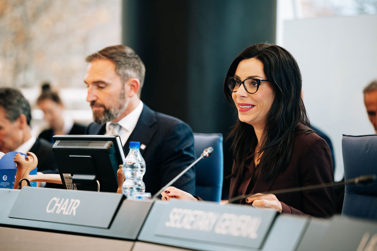 In ihrer Antrittsrede hob Regierungsrätin Dominique Hasler Liechtensteins Verantwortungsbewusstsein für die nun beginnende Amtszeit hervor.