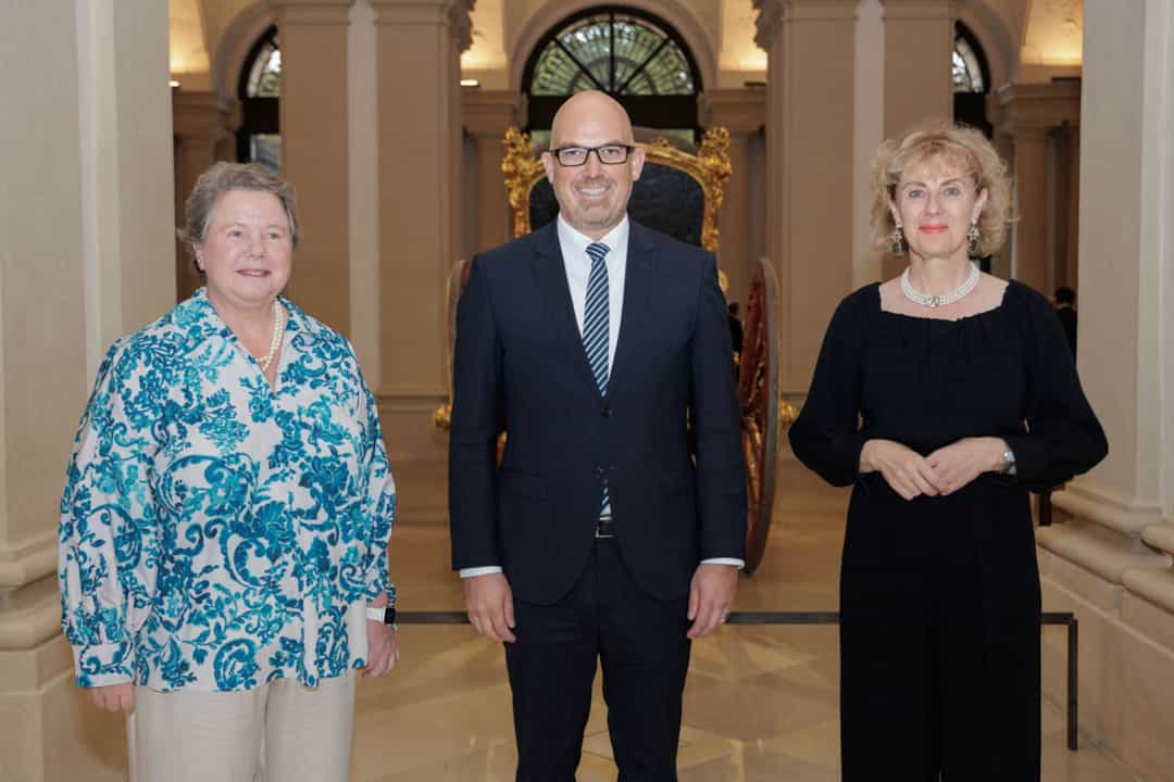 I.D. Botschafterin Maria-Pia Kothbauer, Regierungschef Daniel Risch und Regierungsrätin Graziella Marok-Wachter beim traditionellen Liechtenstein Empfang in Wien. (Quelle: Elena Azzalini)