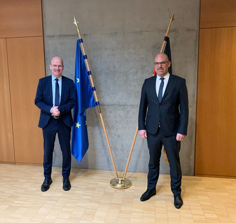 Bilaterales Gespräch zwischen Ralph Brinkhaus, Vorsitzender der CDU/CSU-Bundestagsfraktion und Regierungschef Daniel Risch 