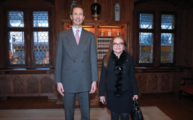S.D. Erbprinz Alois von und zu Liechtenstein und I.E. Déborah Cristina Salgado Campaña, Botschafterin der Republik Ecuador