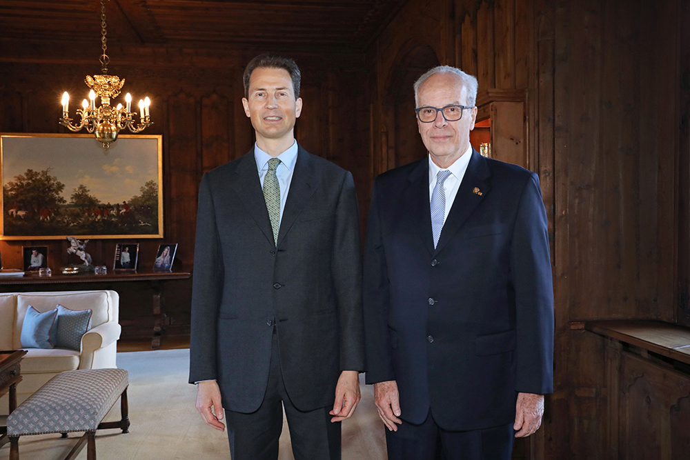 S.D. Erbprinz Alois von und zu Liechtenstein und S.E. Jorge Alfredo Lemcke Arévalo, Botschafter der Republik Guatemala