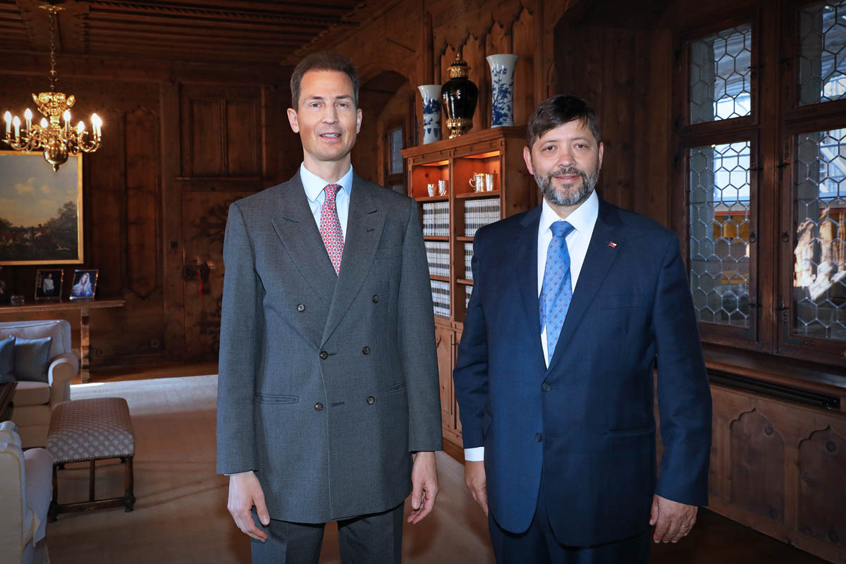 S.D. Erbprinz Alois von und zu Liechtenstein und S.E. Frank McShane Tressler Zamorano, Botschafter der Republik Chile