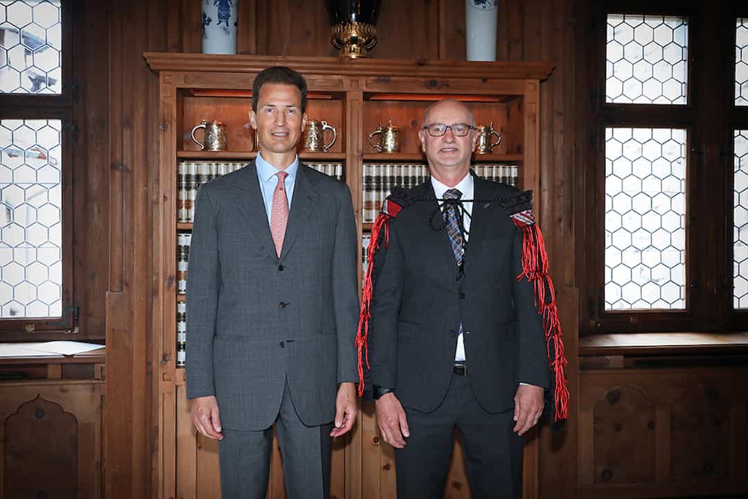  S.D. Erbprinz Alois von und zu Liechtenstein und S.E. Craig John Hawke, Botschafter von Neuseeland