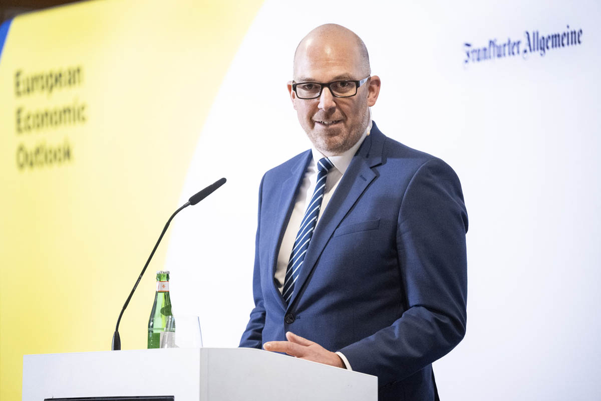 Ansprache von Regierungschef Daniel Risch an der Wirtschaftskonferenz «European Economic Outlook» der Frankfurter Allgemeinen Zeitung zum Thema: «Agilität als Schlüssel zum Erfolg». (Quelle: Marco Urban)