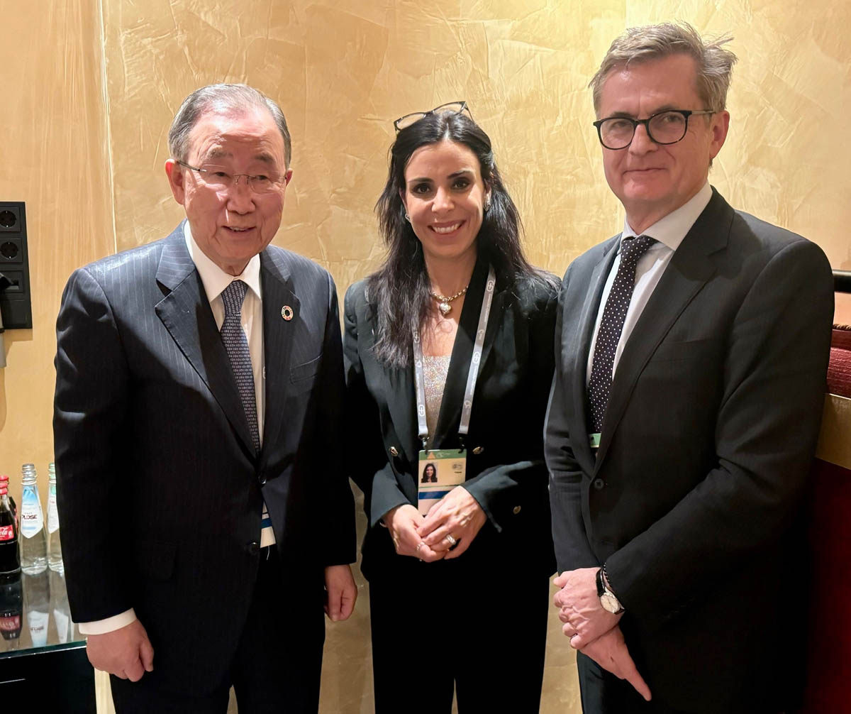 Der ehemalige UNO-Generalsekretär Ban Ki-Moon, Regierungsrätin Dominique Hasler und Botschafter Christian Wenaweser.