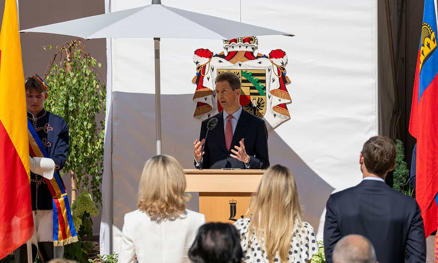 S.D. Erbprinz Alois von und zu Liechtenstein bei seiner Ansprache zum Staatsfeiertag | 2026 © exclusiv