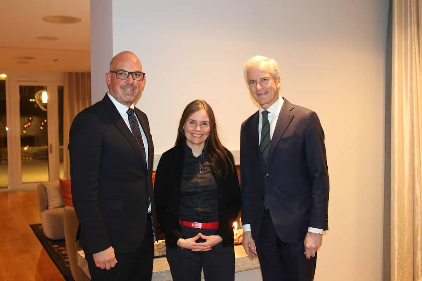 Die RegierungschefInnen aus Liechtenstein, Island und Norwegen: Daniel Risch, Katrin Jakobsdóttir und Jonas Støre.
