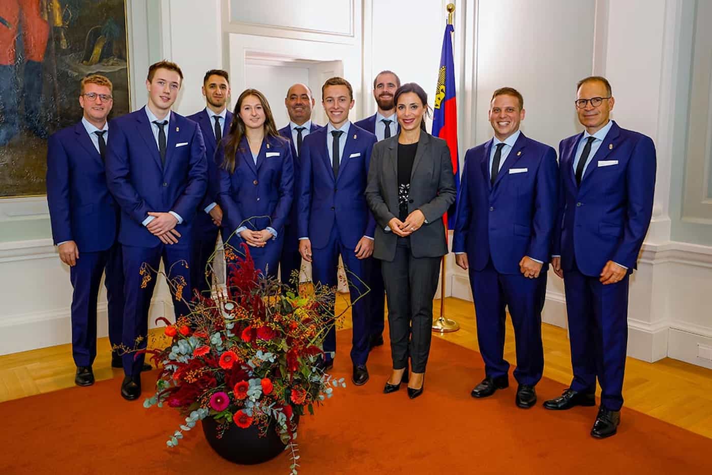 Die Liechtensteinische Delegation wurde von Regierungsrätin Dominique Hasler offiziell zu den WorldSkills 2022 im Regierungsgebäude verabschiedet