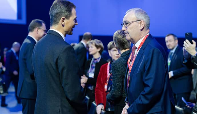 S.D. Erbprinz Alois von und zu Liechtenstein und Regierungschef Daniel Risch am WEF in Davos