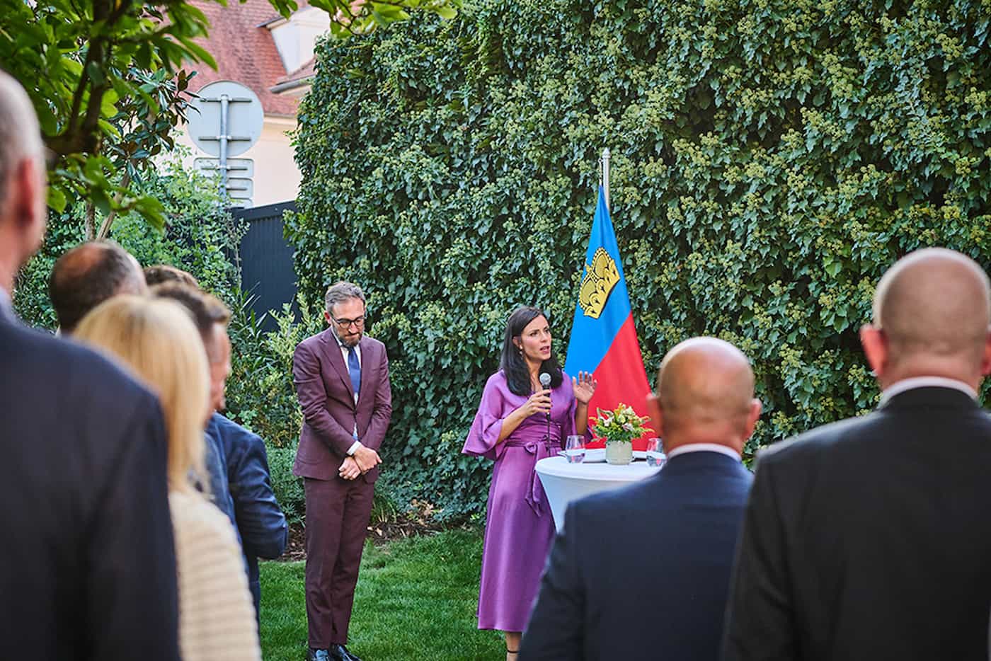 Regierungsrätin Dominique Hasler traf sich mit dem diplomatischen Corps, sowie Führungspersonen des Europarates und Persönlichkeiten aus Strassburg (Quelle: Candice Imbert) 
