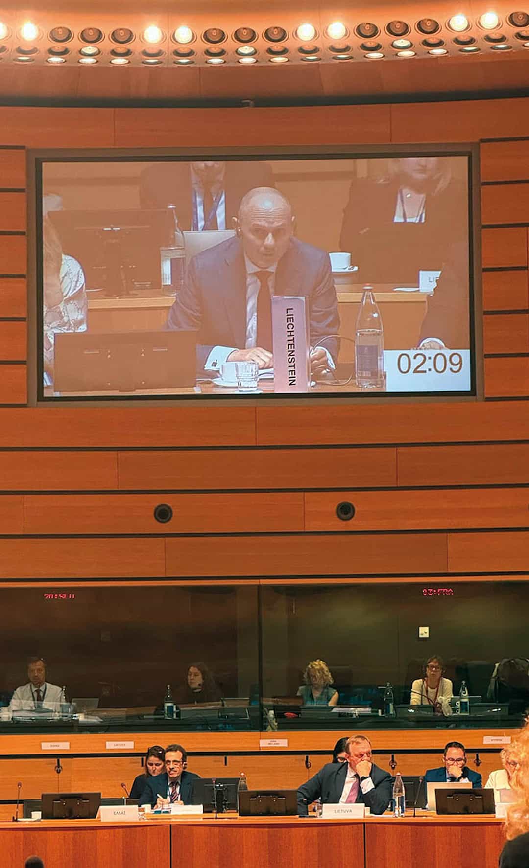 Regierungsrat Hubert Büchel am Innenministerrat in Luxemburg. (Quelle: IKR)