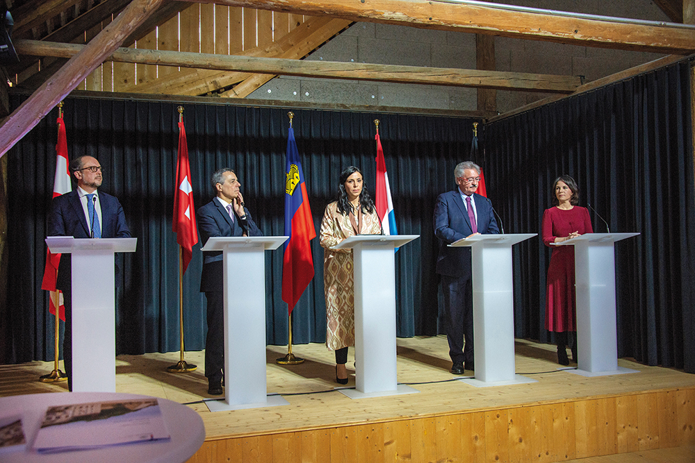 Treffen der deutschsprachigen Aussenministerinnen und Aussenminister im Fürstentum Liechtenstein
