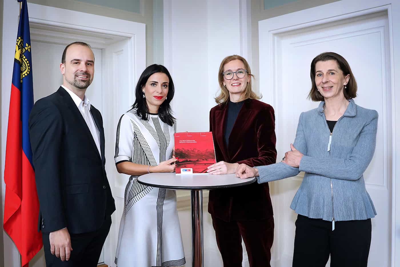 Mathias Ulrich, Geschäftsführer Liechtenstein Marketing, Regierungsrätin Dominique Hasler, Regierungschef-Stellvertreterin Sabine Monauni und Botschafterin Doris Frick, Botschaft des Fürstentums Liechtenstein in Bern
