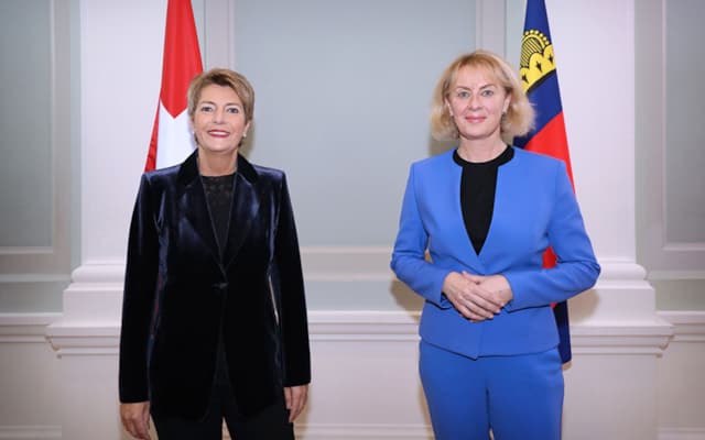 Die beiden Justizministerinnen aus der Schweiz und Liechtenstein: Karin Keller-Sutter und Graziella Marok-Wachter