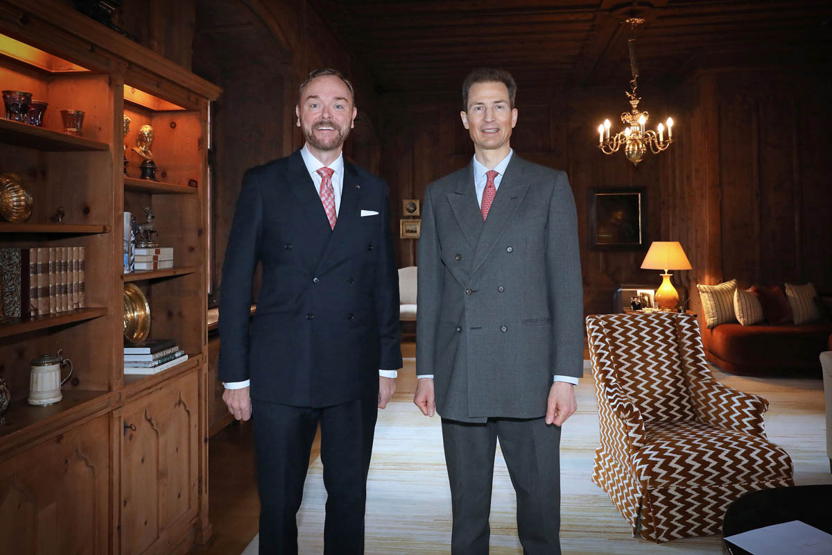 S.E. Carl Magnus Nesser, Botschafter des Königreichs Schweden und S.D. Erbprinz Alois von und zu Liechtenstein.