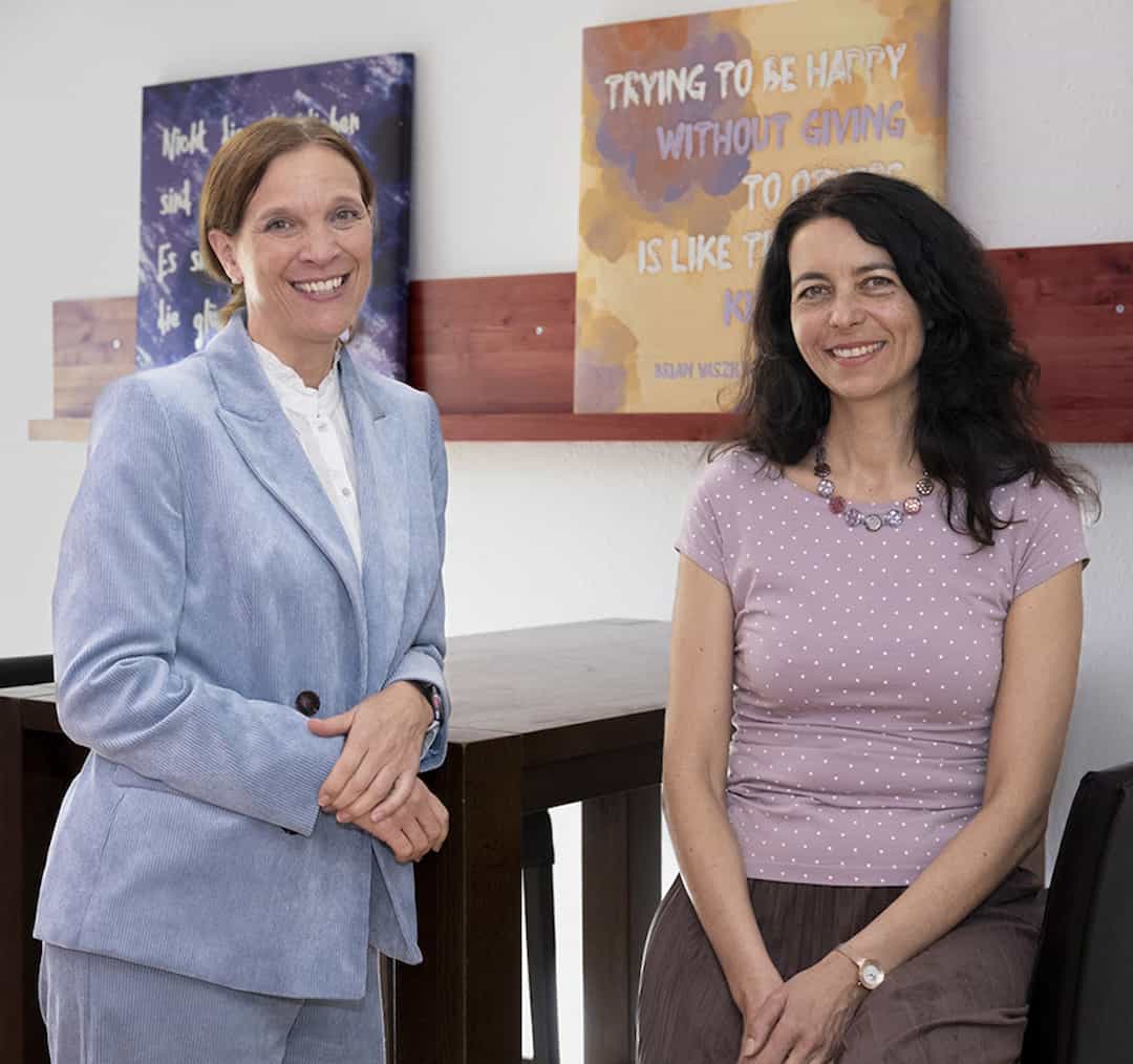 Rosa Ilmer, Geschäftsleiterin, und Lucie Eiermann, Programmleiterin, Haus Gutenberg: © Nils Vollmer