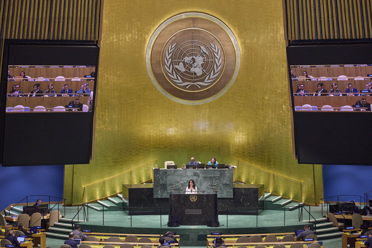 Regierungsrätin Dominique Hasler an der UNO-Generalversammlung. (Quelle: Marc Mc Andrews) 