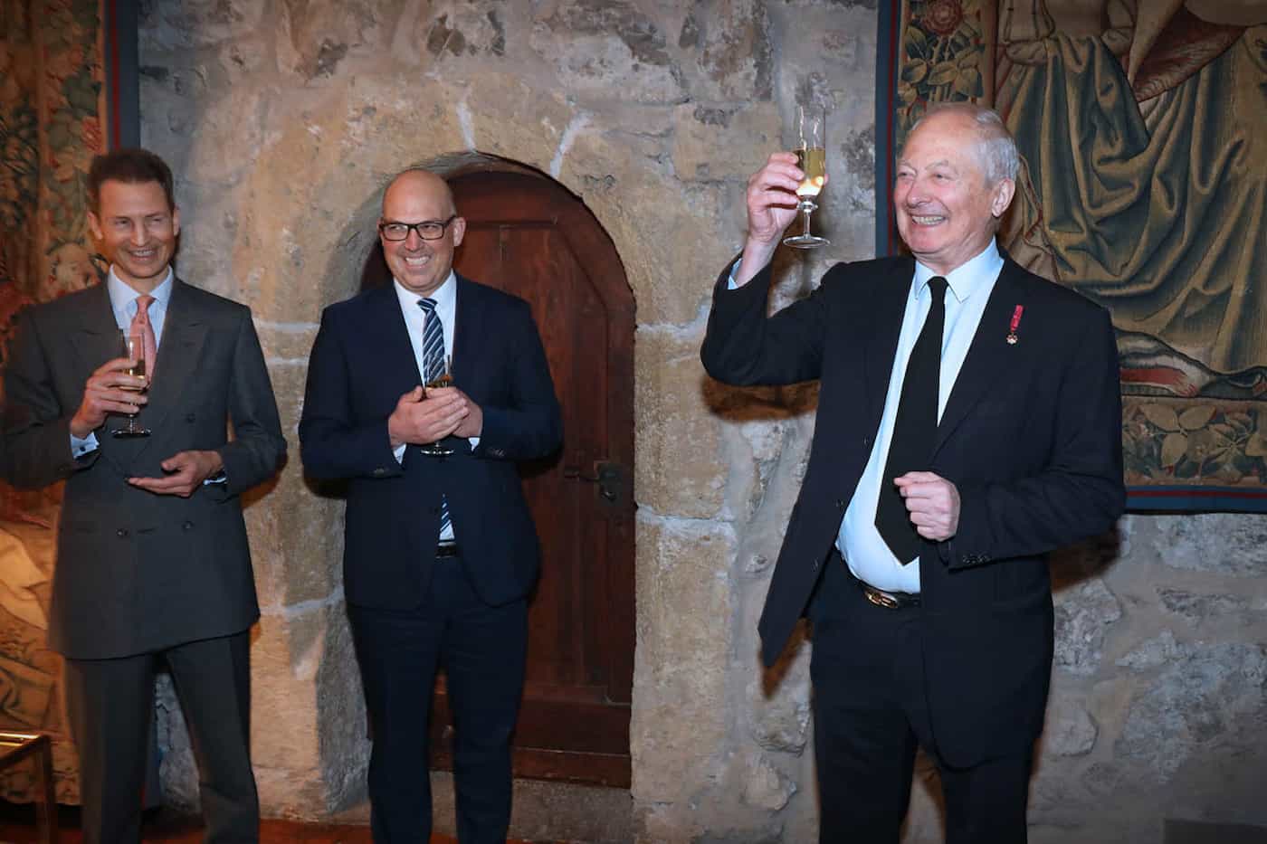 (v.l.) S.D. Erbprinz Alois, Regierungschef Dr. Daniel Risch, S.D. Fürst Hans-Adam II., © IKR / Roland Korner