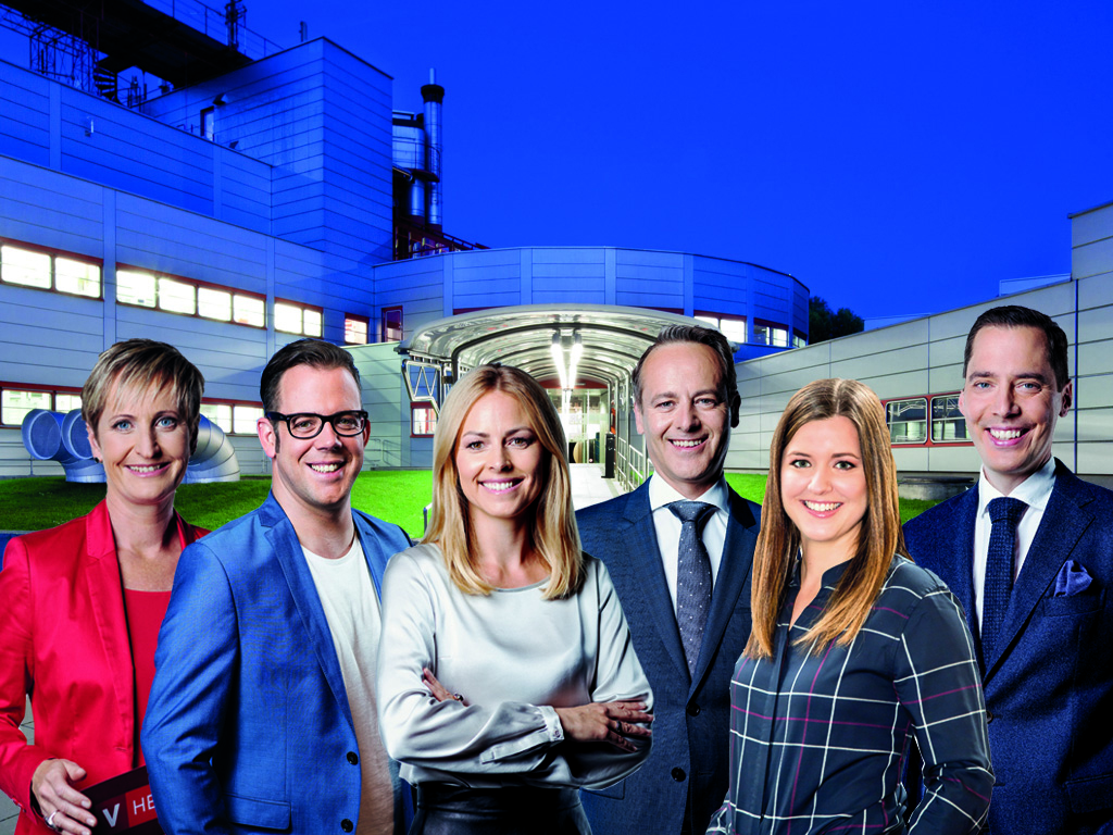 «Vorarlberg heute»-Moderatoren (v.l.): Martina Köberle, David Breznik, Kerstin Polzer, Daniel Rein, Christiane Schwald-Pösel und Thomas Haschberger