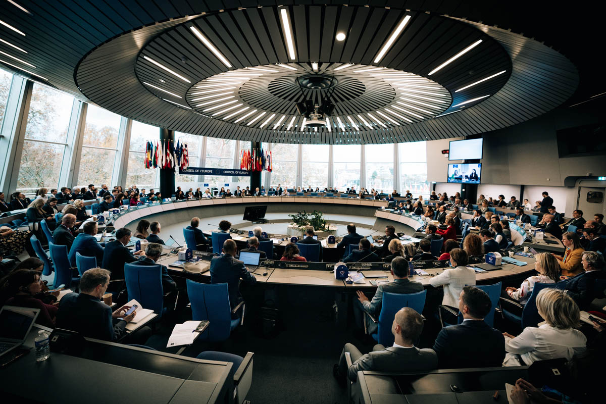 Blick in das Ministerkomitee des Europarates.