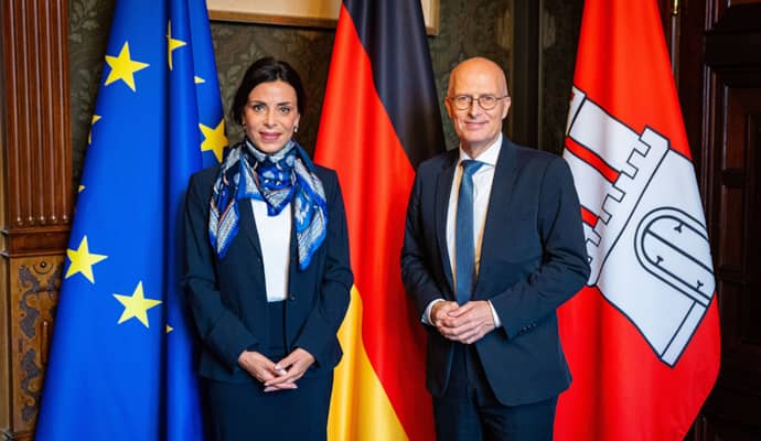 Regierungsrätin Dominique Hasler zu hochrangigen Gesprächen in Hamburg