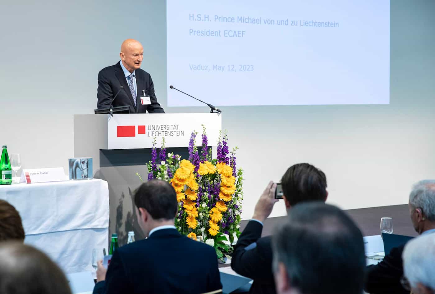 S.D. Prinz Michael von und zu Liechtenstein während der Willkommensrede