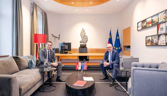 Vorarlbergs Landeshauptmann Markus Wallner besucht Regierungschef Daniel Risch