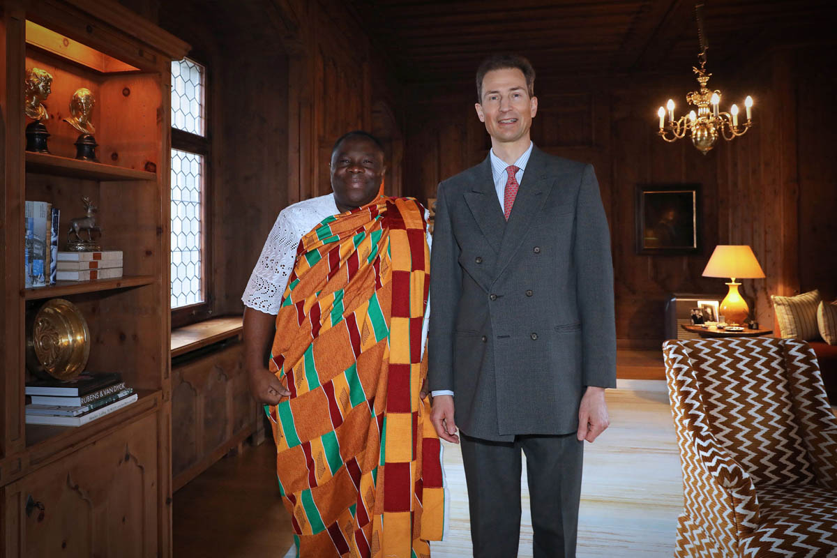 S.E. Emmanuel Kwame Asiedu Antwi, Botschafter der Republik Ghana und S.D. Erbprinz Alois von und zu Liechtenstein.