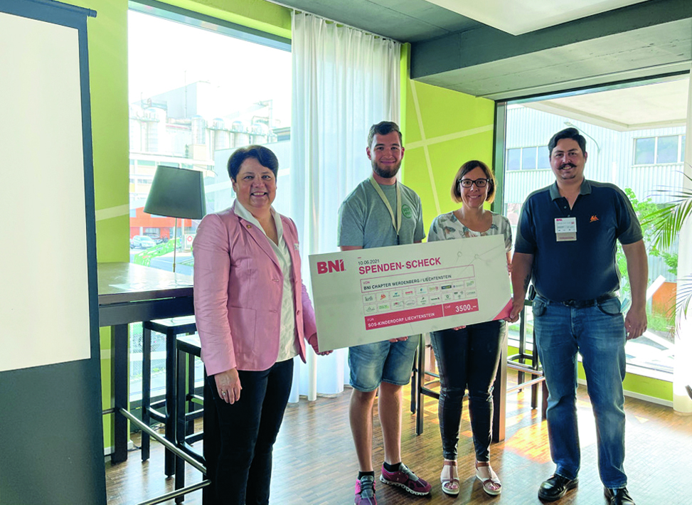 BNI Werdenberg-Liechtenstein unterstützt SOS-Kinderdorf Liechtenstein grosszügig