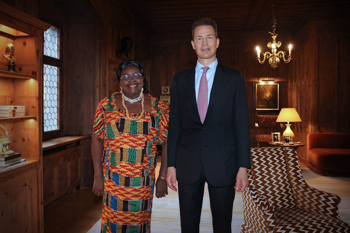 I.E. Esi Awuah, Botschafterin der Republik Ghana und S.D. Erbprinz Alois von und zu Liechtenstein. (Quelle: IKR/Roland Korner)