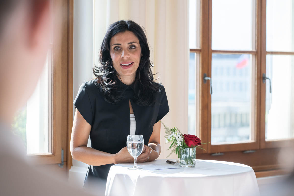Offizielle Verabschiedung der Delegation durch Regierungsrätin Dominique Hasler im Fürst Johannes Saal des Regierungsgebäudes.