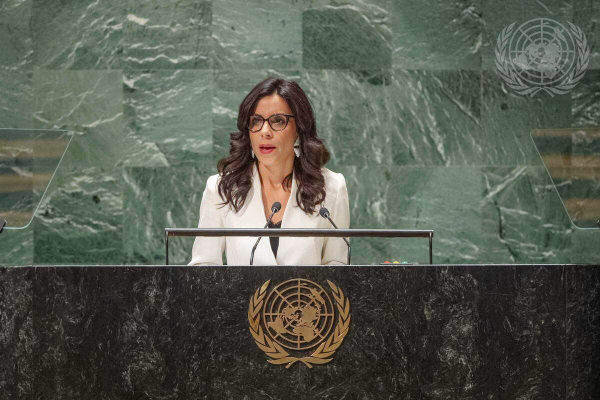 Aussenministerin Dominique Hasler spricht an der UNO-Generaldebatte