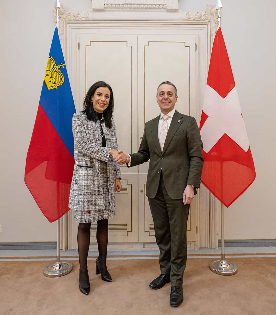 Regierungsrätin Dominique Hasler und Bundesrat Ignazio Cassis