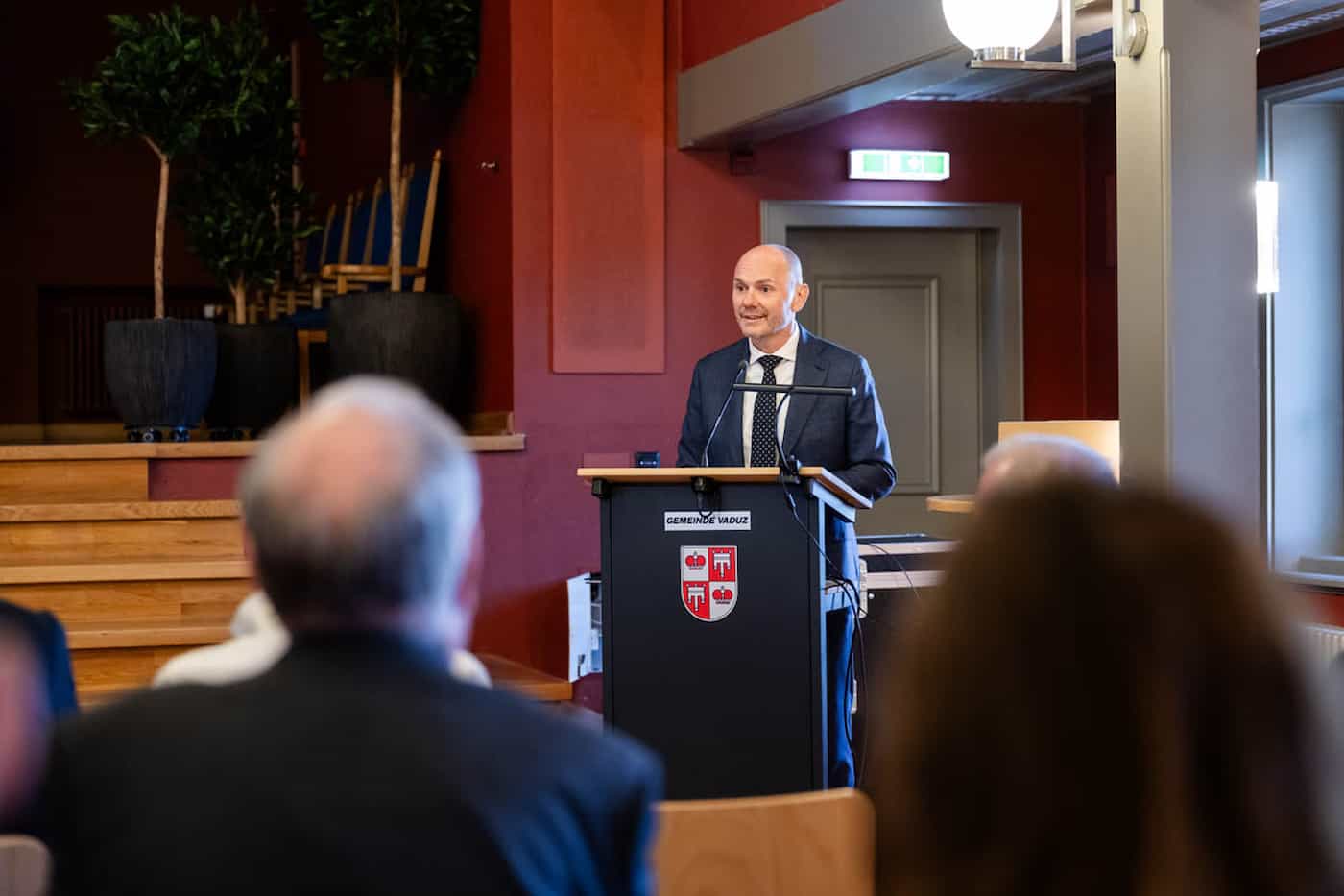Regierungsrat Hubert Büchel im Rahmen des Vaduz Space Dialogue 2026.