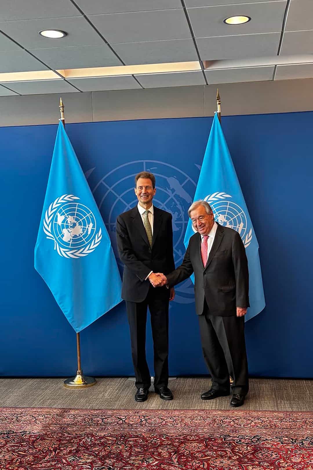 S.D. Erbprinz Alois von und zu Liechtenstein und UN-Generalsekretär António Guterres. 
