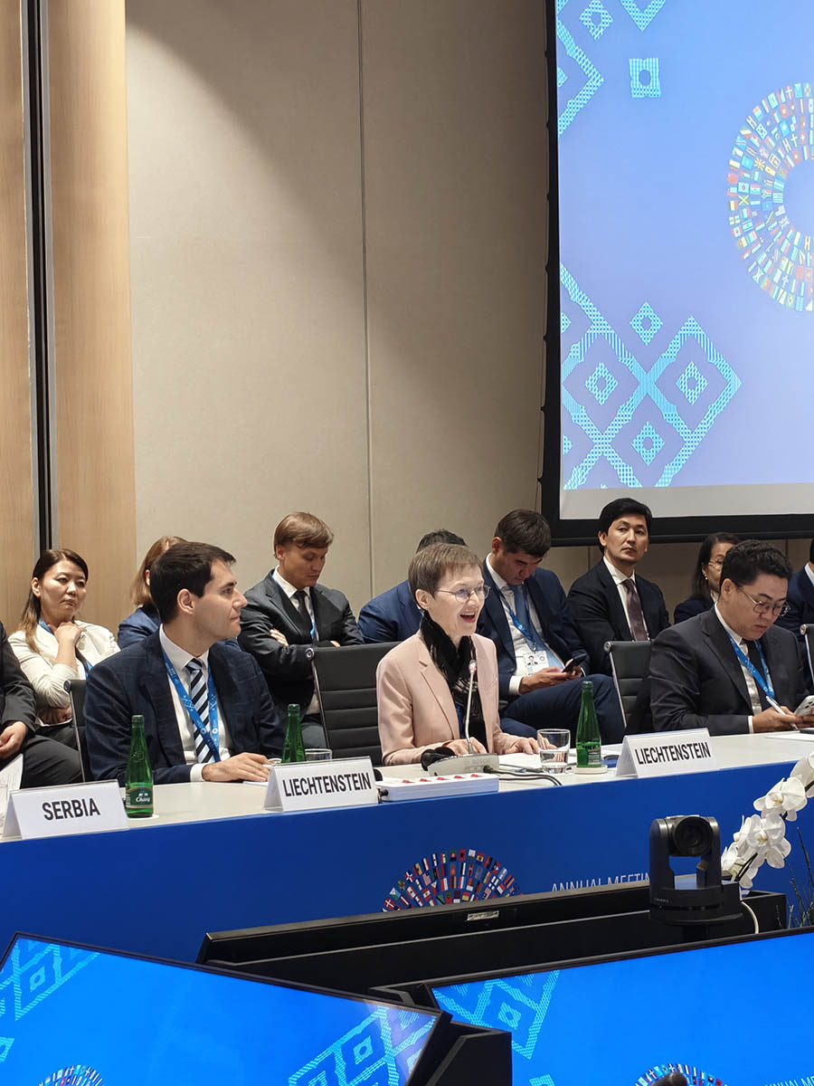 Regierungschefin Brigitte Haas nahm am IWF-Jahrestreffen 2026 in Bangkog teil. (Quelle: IKR)