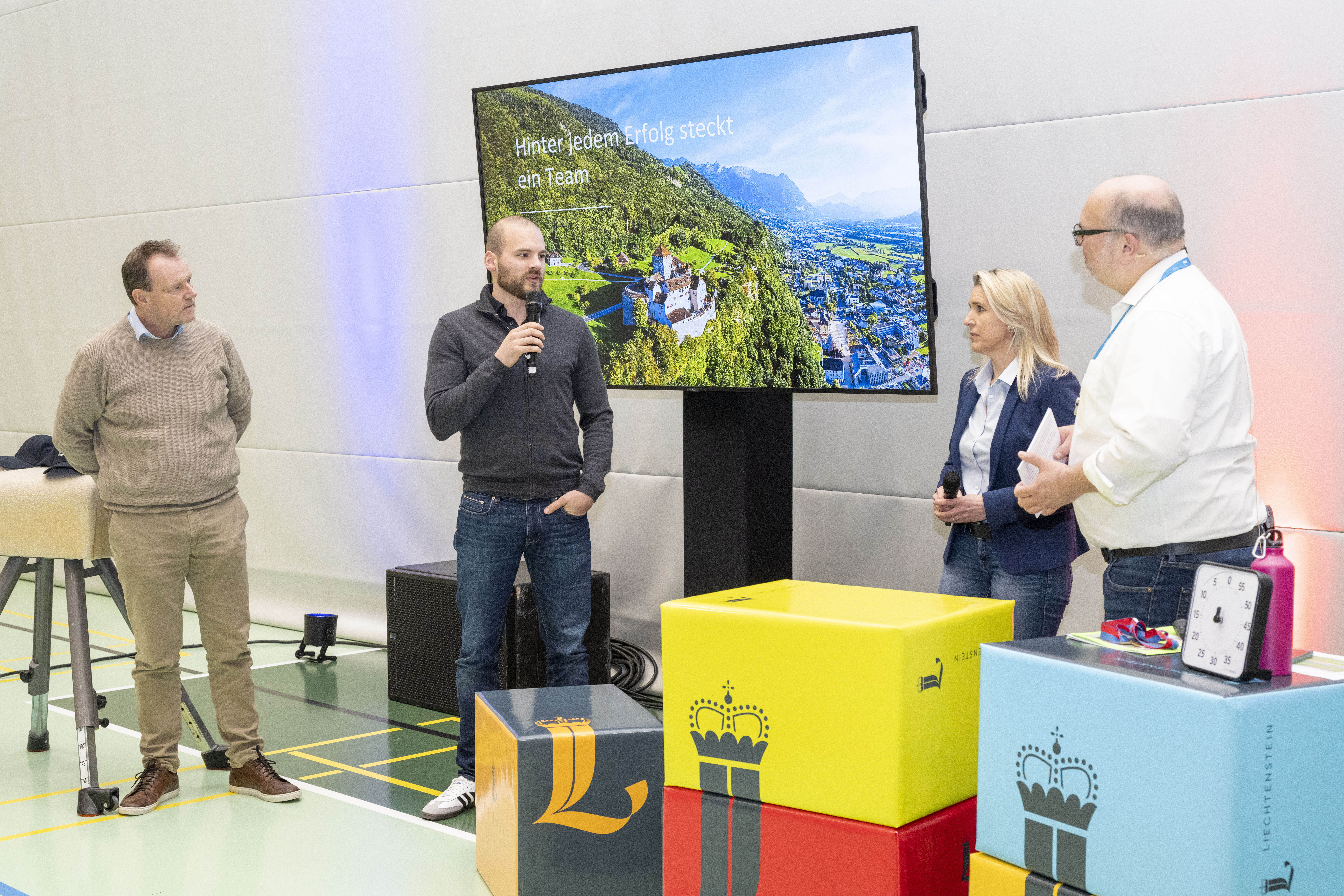 «Hinter jedem Erfolg steckt ein Team», Michael Lampert, ehemaliger Vize-Weltmeister im Kickboxen, Andrea Schneider, Liechtensteiner Fussballverband, Elmar Kindle, Bob- und Skeleton Club Liechtenstein