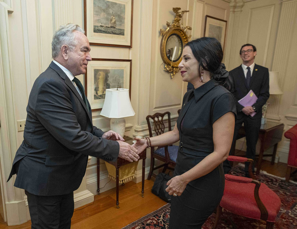 Treffen zwischen US Vize-Aussenminister Kurt Campbell und Aussenministerin Dominique Hasler anlässlich des ersten Strategischen und Wirtschaftlichen Partnerschaftsdialogs. (Quelle: Freddie Everett)